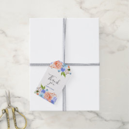 Etiquetas Para Regalos Thank You watercolor blue and peach florals