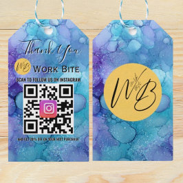 Etiquetas Para Regalos Thank You Watercolor Business Instagram Qr Code 