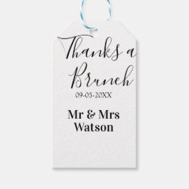 Etiquetas Para Regalos Thanks a brunch post wedding name date simple