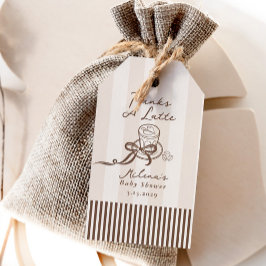 Etiquetas Para Regalos Thanks a Latte Bebe Cafe Brown Bow Baby Shower