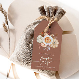 Etiquetas Para Regalos "Thanks a Latte" Pumpkin Spice Baby Shower Favor
