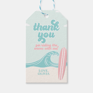 Etiquetas Para Regalos The Big One PINK Surf Beach Gracias