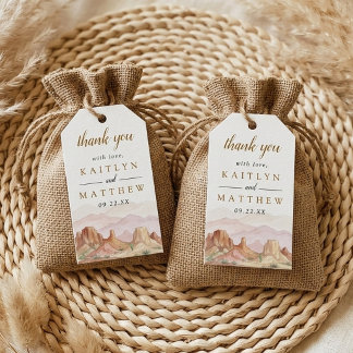 Etiquetas Para Regalos The Watercolor Desert Range Wedding Suite -