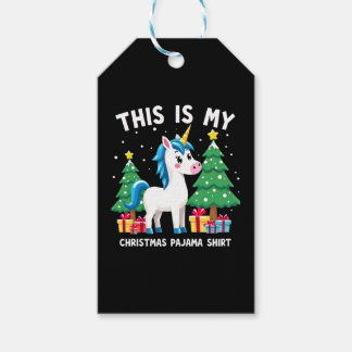 Etiquetas Para Regalos This is My Christmas Pajama Shirt Unicorn Xmas PJs