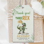 Etiquetas Para Regalos Three Rex - Funny Birthday 3rd Boy Dinosaur<br><div class="desc">Celebrate that little T-REX with our beautiful Jurassic birthday design for a 3-year-old boy! The design features an image of a Tyrannosaurus Rex and the phrase "THREE REX" with jungle elements and birthday balloons. For complementary products, please check out our collection of this cute dinosaur design for a 3-year-old boy's...</div>