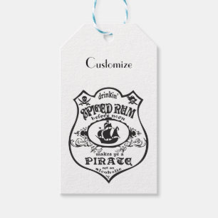 Etiquetas Para Regalos Thunder_Cove, bebida pirata de ron picada