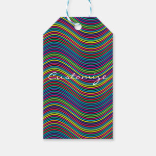 Etiquetas Para Regalos Thunder_Cove de la línea Wavy abstracta de Guay