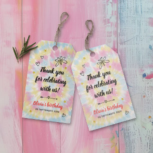 Etiquetas Para Regalos Tie Dye Birthday Party