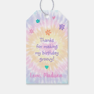 Etiquetas Para Regalos Tie Dye Rainbow Boho Hippie Cumpleaños Gracias