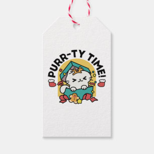 Etiquetas Para Regalos ¡Tiempo de espera! - Diseño de Navidades gatos fes