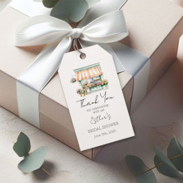 Etiquetas Para Regalos Tienda de flores en el mercado ducha de novia Grac