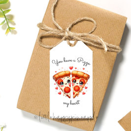Etiquetas Para Regalos Tienes una pizza mi tarjeta El día de San Valentín