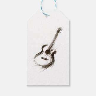 Etiquetas Para Regalos Tinta expresiva Guitarra Minimalista Pincel Música