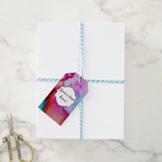 Etiquetas Para Regalos Tinta verde púrpura roja
