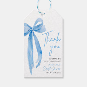 Etiquetas Para Regalos Tinte Azul Lazo Está Atando el Nudo Despedida de S