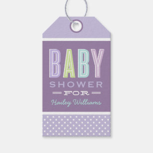 Etiquetas Para Regalos Tipo de moda Niña Ducha Lavanda Púrpura