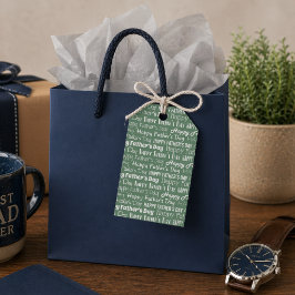 Etiquetas Para Regalos Tipografía Blanca Verde Salvia Moderna Día del Pad