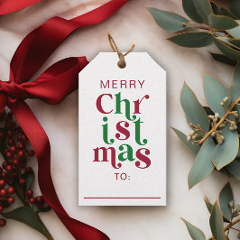 Etiquetas Para Regalos Tipografía caprichosa retro de Feliz Navidad