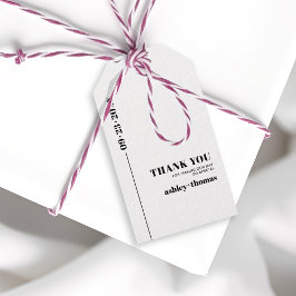 Etiquetas Para Regalos Tipografía de moda minimalista Gracias boda