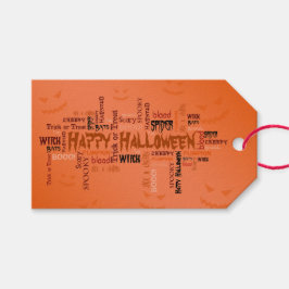 Etiquetas Para Regalos Tipografía feliz de Halloween