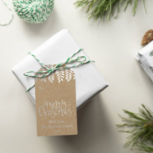 Etiquetas Para Regalos Típografía ferina festiva Feliz Navidad