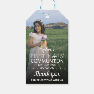 Etiquetas Para Regalos Tipografía fotográfica Primera comunión sagrada gr