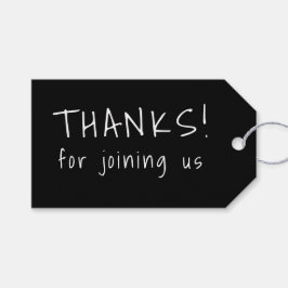 Etiquetas Para Regalos Tipografía manuscrita en blanco y negro