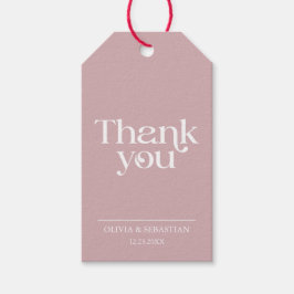 Etiquetas Para Regalos Tipografía Minimalista moderna Rosa Boda duro