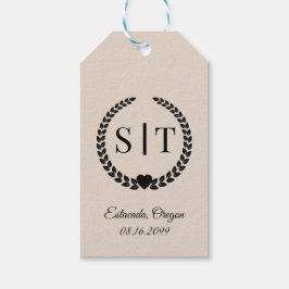 Etiquetas Para Regalos Tipografía minimalista y elegante de monograma de 