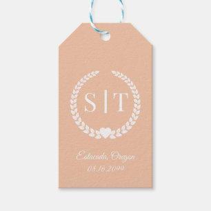 Etiquetas Para Regalos Tipografía Minimalista y Elegante de Monograma Ini