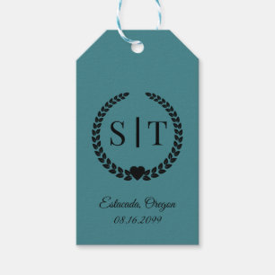 Etiquetas Para Regalos Tipografía Minimalista y Elegante de Monograma Ini
