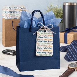 Etiquetas Para Regalos Tipografía moderna azul dorado verde Día del Padre