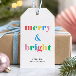 Etiquetas Para Regalos Tipografía Navideña Alegre y Brillante