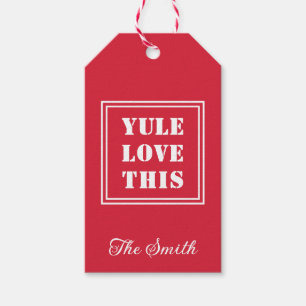 Etiquetas Para Regalos Tipografía Simple Personalizada YULE AMA ESTO