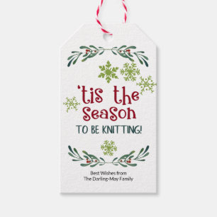 Etiquetas Para Regalos Tis la estación para hacer punto día de fiesta d