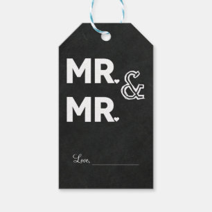 Etiquetas Para Regalos Tiza de pizarra SR. & SR. Boda Gay Compromiso