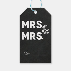 Etiquetas Para Regalos Tiza para Pizarra Sr. y Sra. Compromiso de Boda