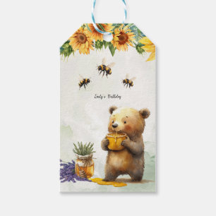 Etiquetas Para Regalos Toallas de la fiesta de cumpleaños del oso de miel