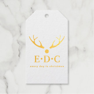 Etiquetas Para Regalos Todos los días es Navidad con Estampado de Hoja de