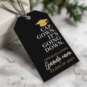 Etiquetas Para Regalos Toga de graduación moderna - Nombre Está bajando -