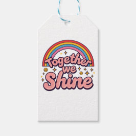 Etiquetas Para Regalos Together We Shine – Rainbow Retro Pride Quote