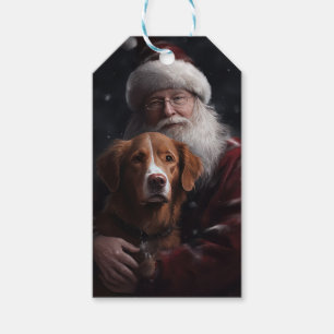 Etiquetas Para Regalos Toller de Nueva Escocia con Santa Claus Festivo