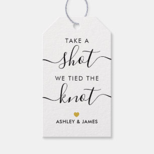 Etiquetas Para Regalos Toma un tiro que atamos al alcohol Boda Knot