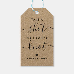 Etiquetas Para Regalos Toma un tiro que atamos al alcohol Boda Knot