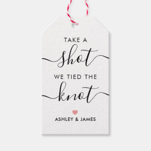 Etiquetas Para Regalos Toma un tiro que atamos al alcohol Boda Knot