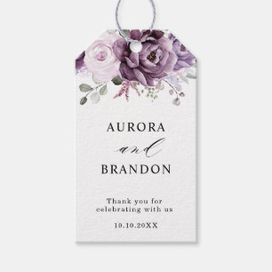Etiquetas Para Regalos Tonos de violeta morada agitada florece Boda morad