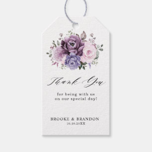 Etiquetas Para Regalos Tonos de violeta morada agitada florece Boda morad