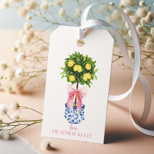 Etiquetas Para Regalos Topiary Chinoiserie personalizada Lemon Topiary Pi