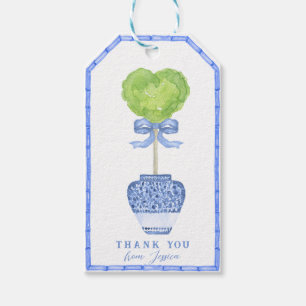 Etiquetas Para Regalos Topiary del corazón de Bambú   Chinoiserie  Gracia