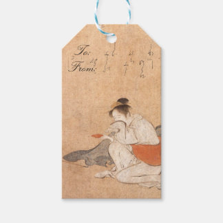 Etiquetas Para Regalos Torii Kiyonaga, una mujer ebria